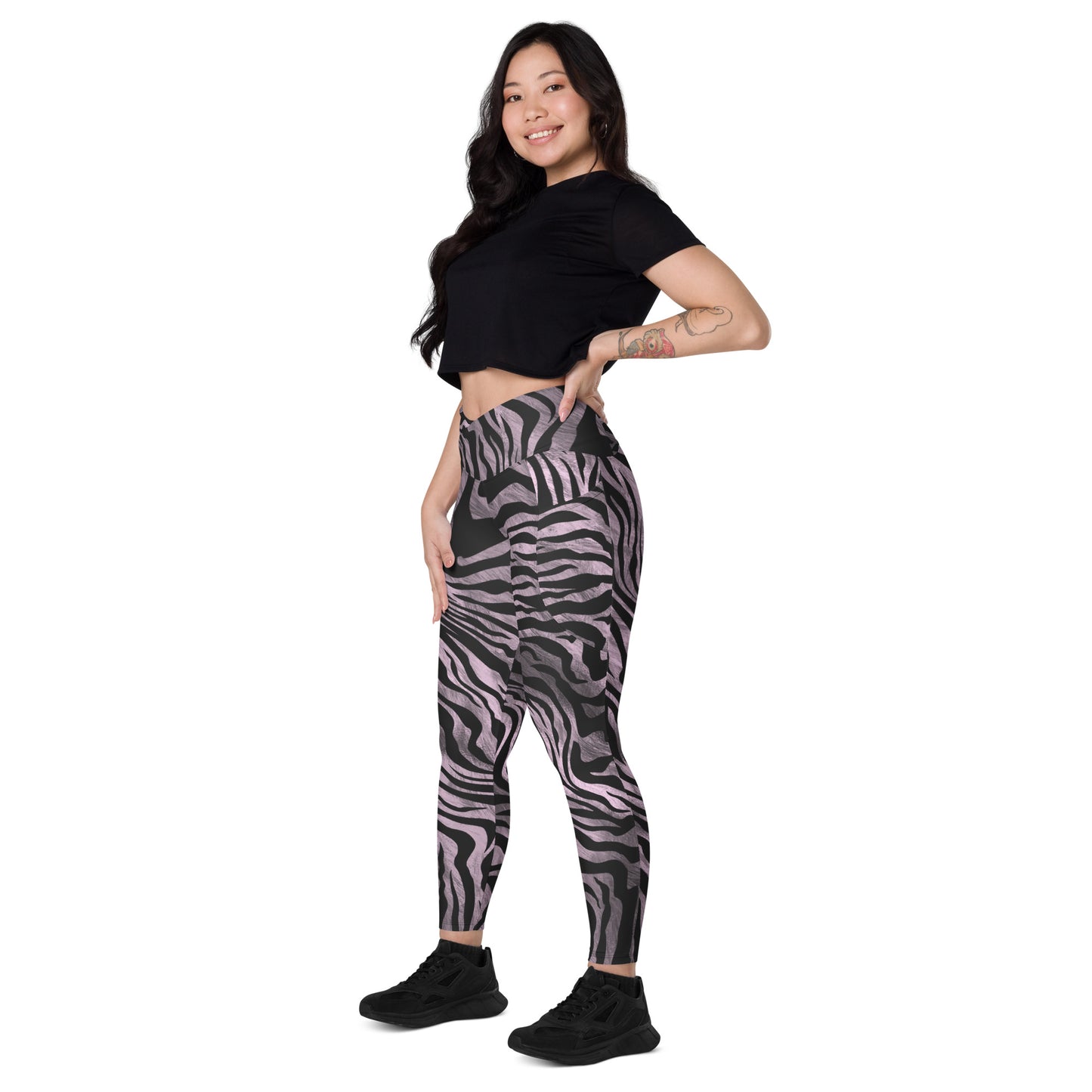 Zebralis Women's Recycled Crossover Leggings With Pockets - FLAKOUT