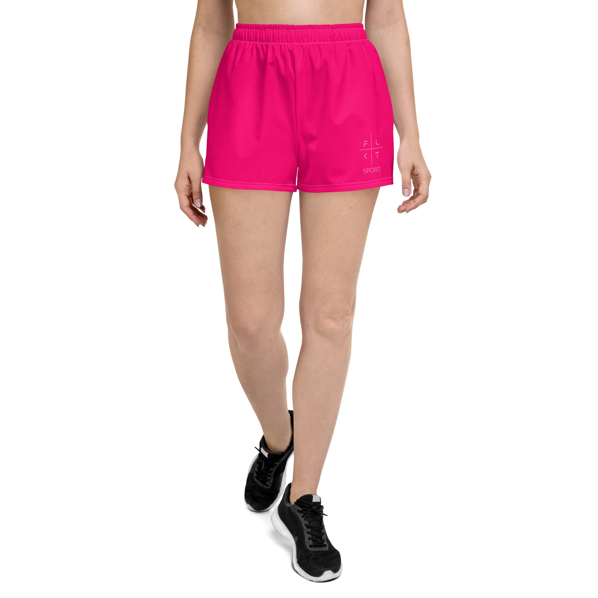 FLAKOUT Sport Fuchsia Burst Women’s Recycled Athletic Shorts - FLAKOUT