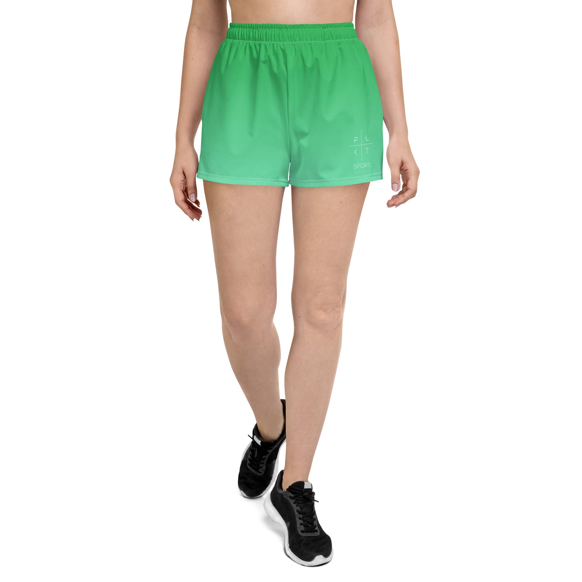 FLAKOUT Sport Emerald Oasis Women’s Recycled Athletic Shorts - FLAKOUT