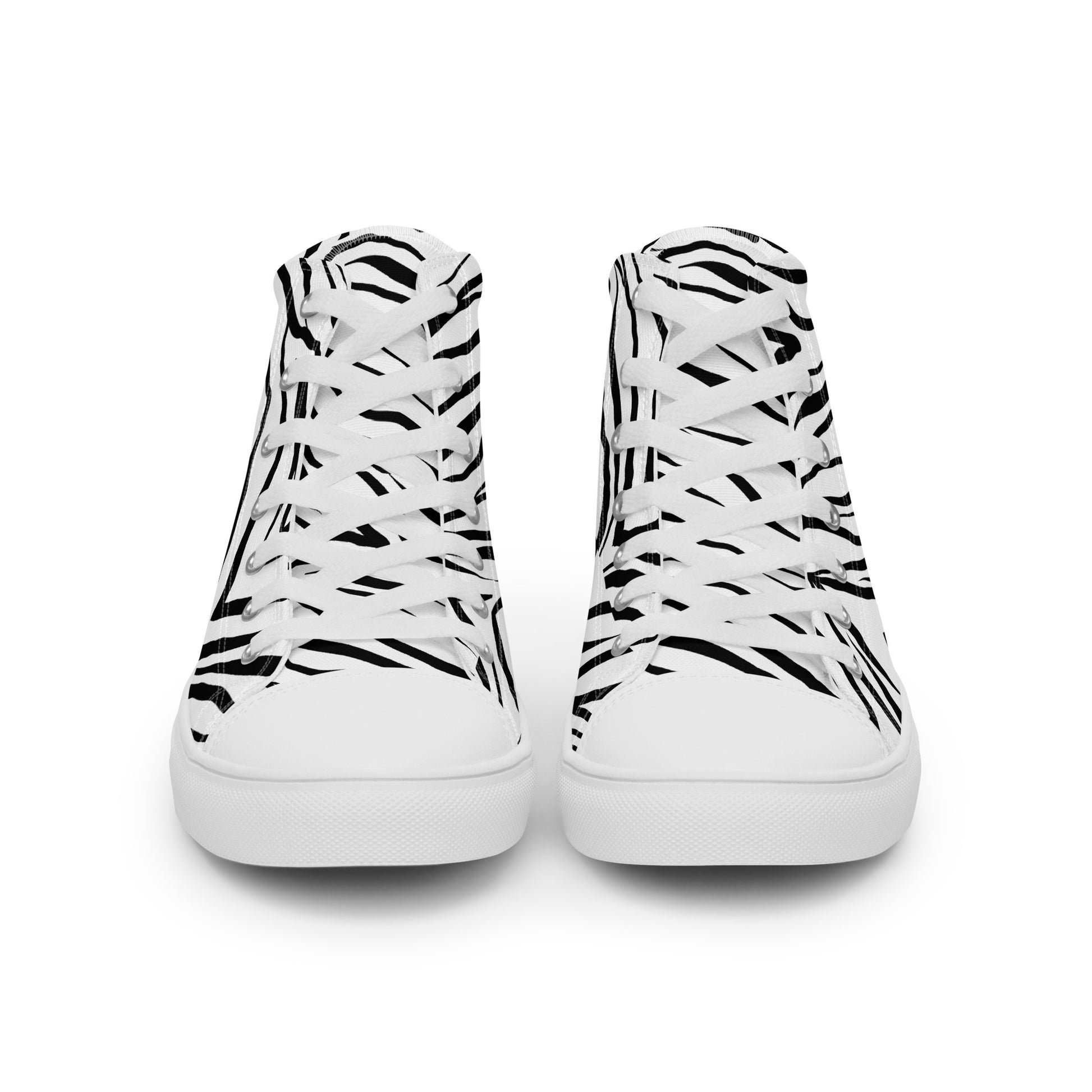 Striped Zebra Vibrance Men’s High Top Canvas Shoes - FLAKOUT