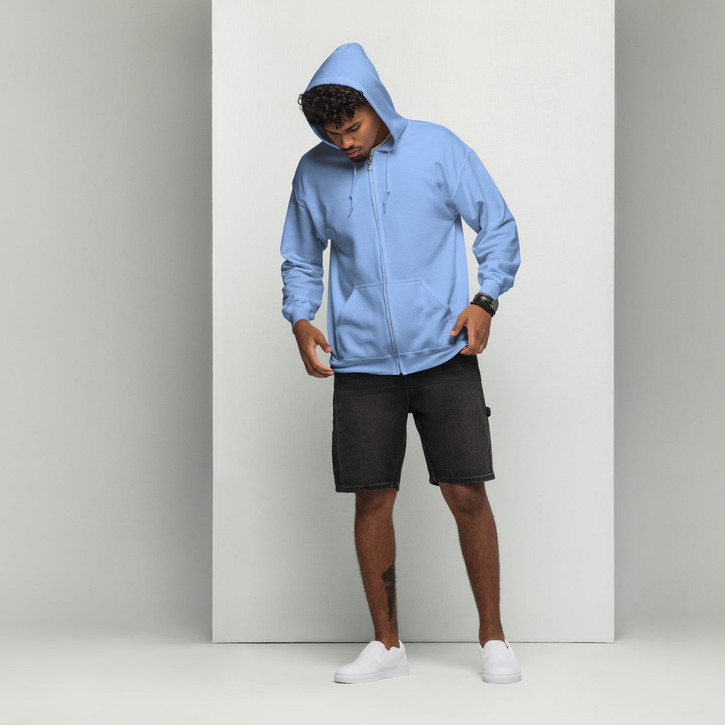 Streetwise Urbanity Heavy Harmony Fusion Zip Hoodie - Carolina Blue - FLAKOUT