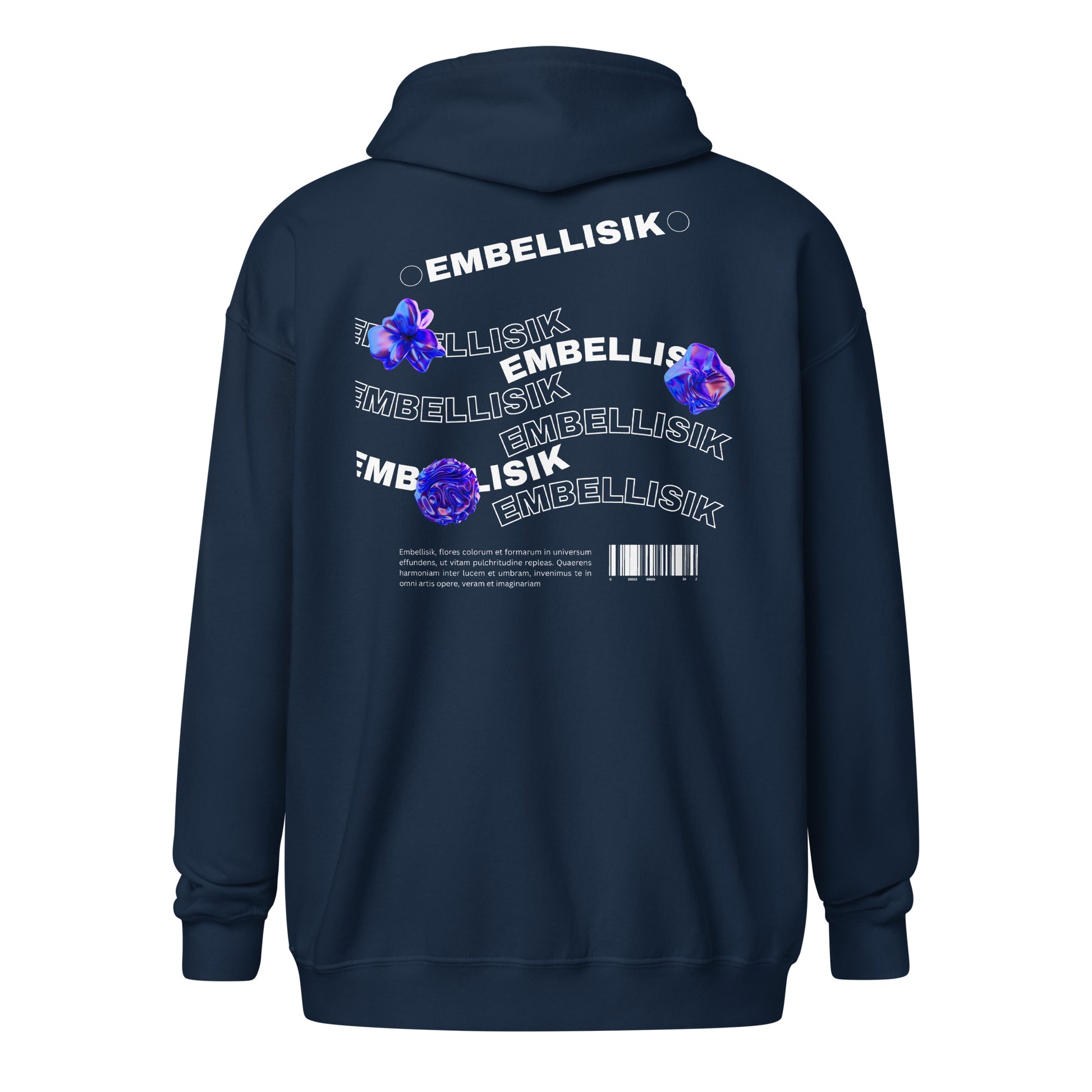 Ornate Embellisik Heavy Harmony Fusion Zip Hoodie - Navy - FLAKOUT