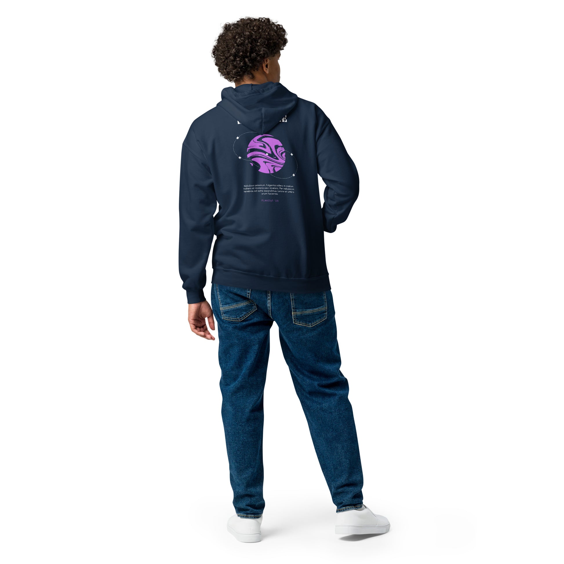 Nebuluxe Brilliance Heavy Harmony Fusion Zip Hoodie - Navy - FLAKOUT