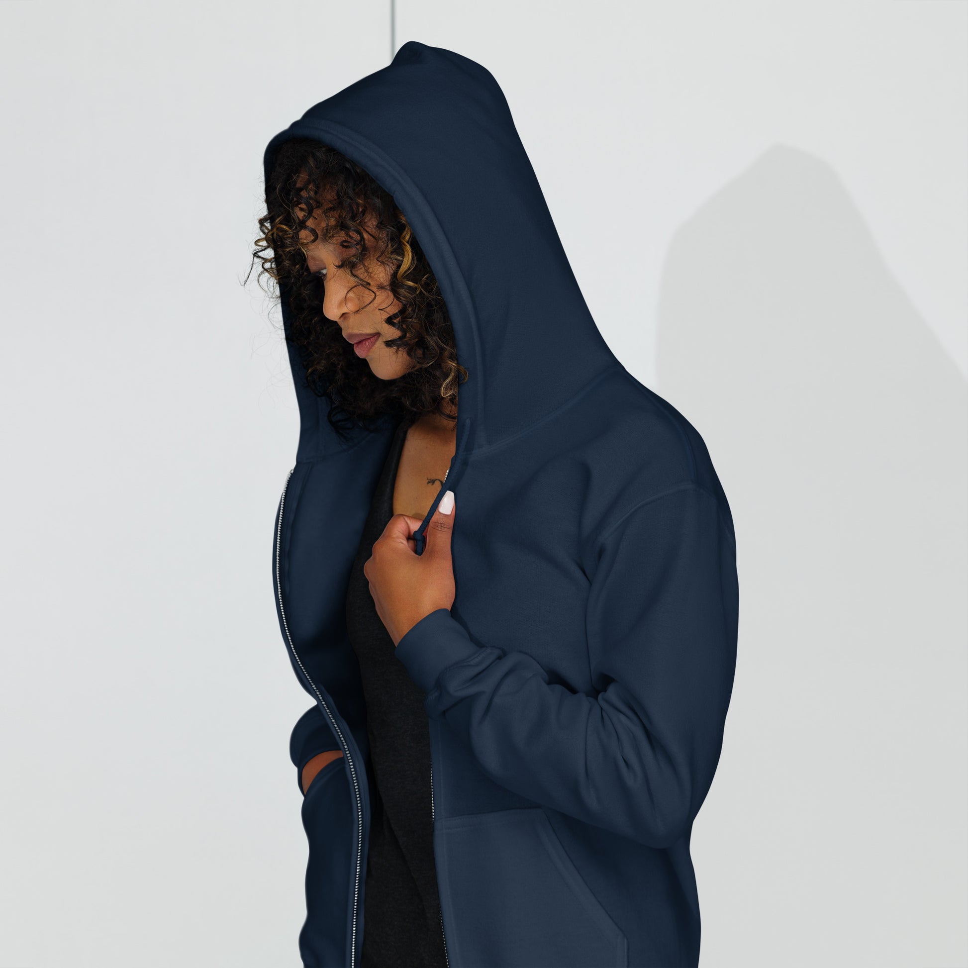 Nebuluxe Brilliance Heavy Harmony Fusion Zip Hoodie - Navy - FLAKOUT