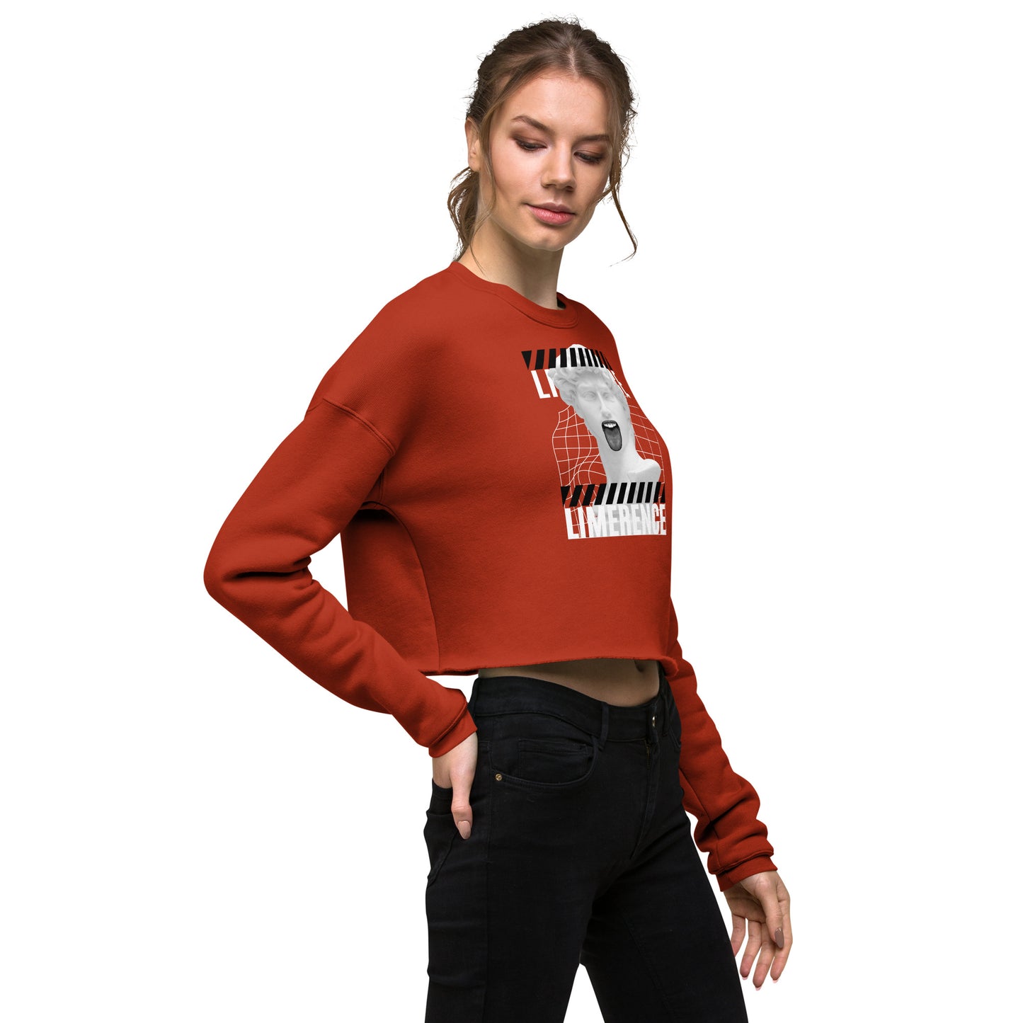 Limerence Women's Crop Sweatshirt - Brick - FLAKOUT