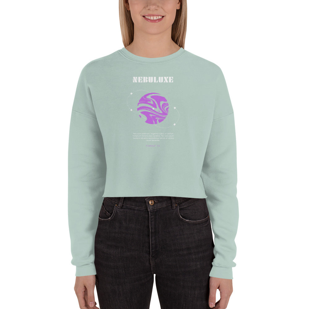 Nebuluxe Brilliance Women's Crop Sweatshirt - Dusty Blue - FLAKOUT