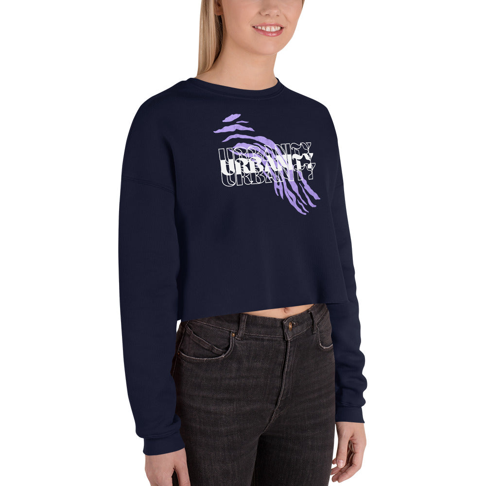 Streetwise Urbanity Women's Crop Sweatshirt - Navy - FLAKOUT