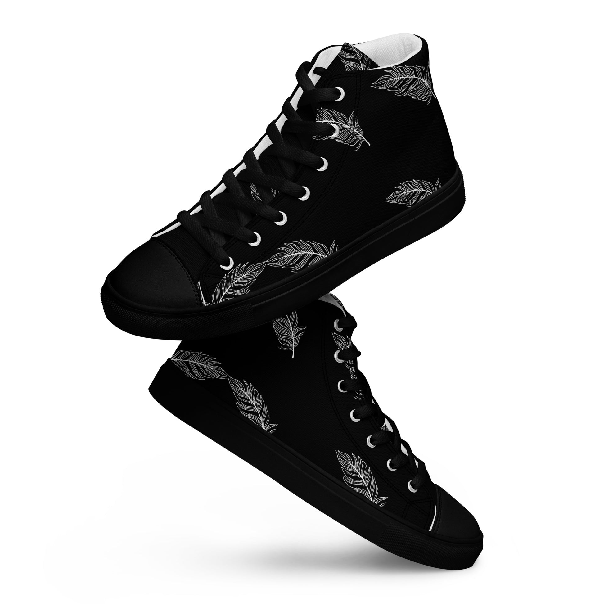 Ethereal Plumes Women's High Top Canvas Shoes - FLAKOUT