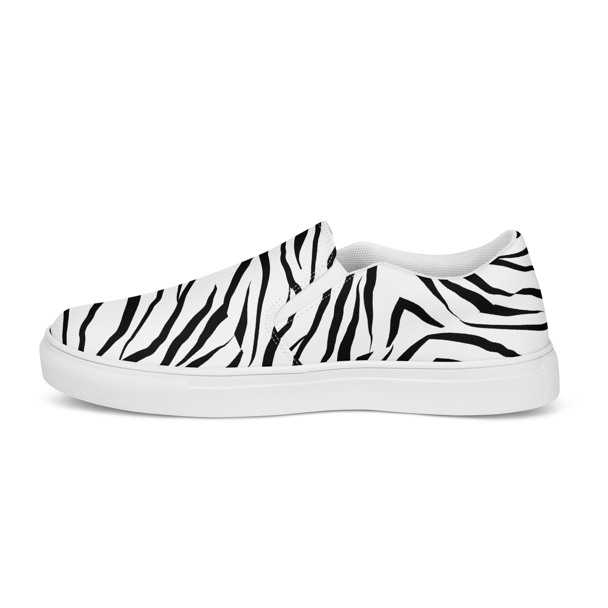 Striped Zebra Vibrance Women's Slip-On Canvas Shoes - FLAKOUT