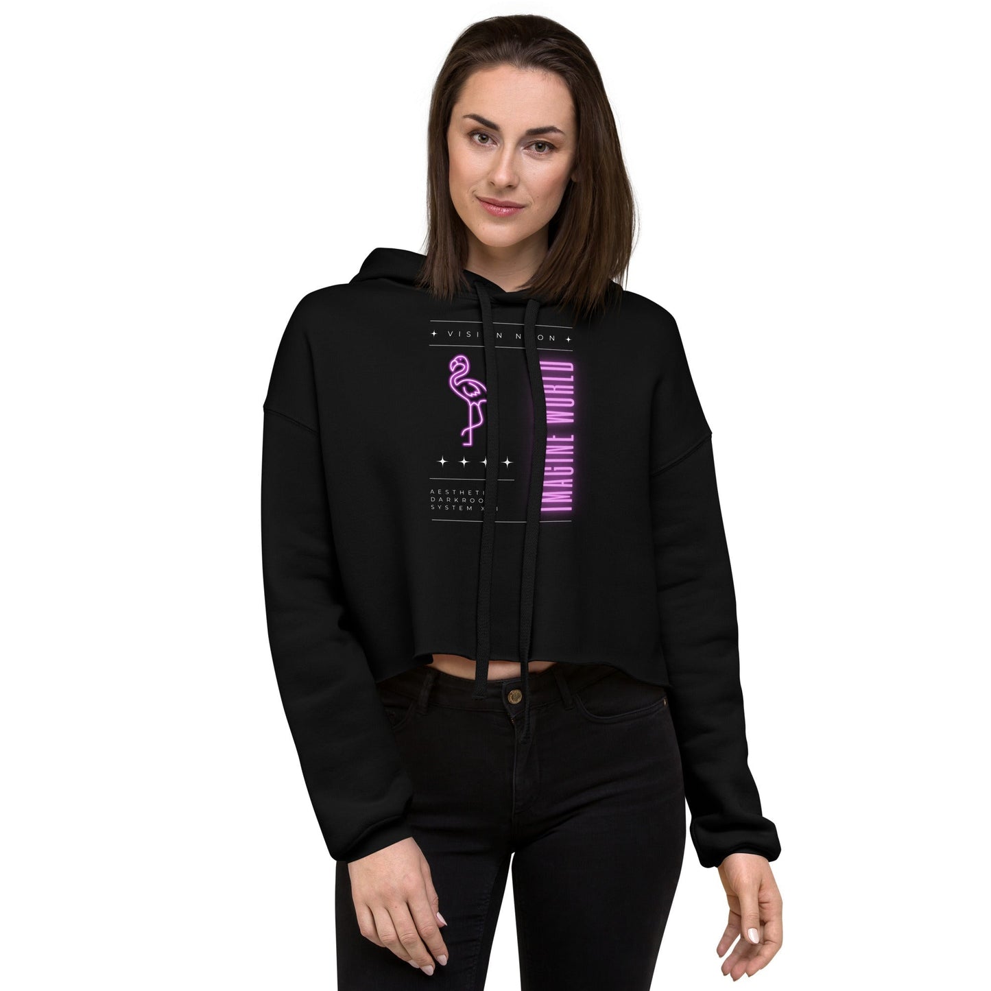 Vision Neon Utopia Women's Crop Hoodie - FLAKOUT